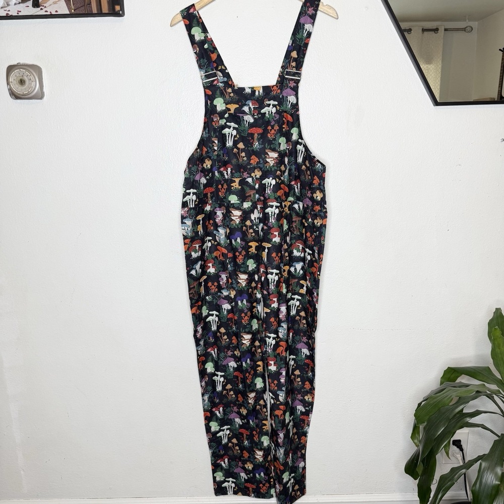 New LA Soul Black Mushroom Overalls Whimsical Earth Girl Fairycore Women's Large